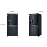 LG Frigorifero Multidoor InstaView Door-in-Door | Classe F, 638L | Wi-Fi, Dispenser con allaccio, UVnano, No frost | Nero, GMX945MC9F
