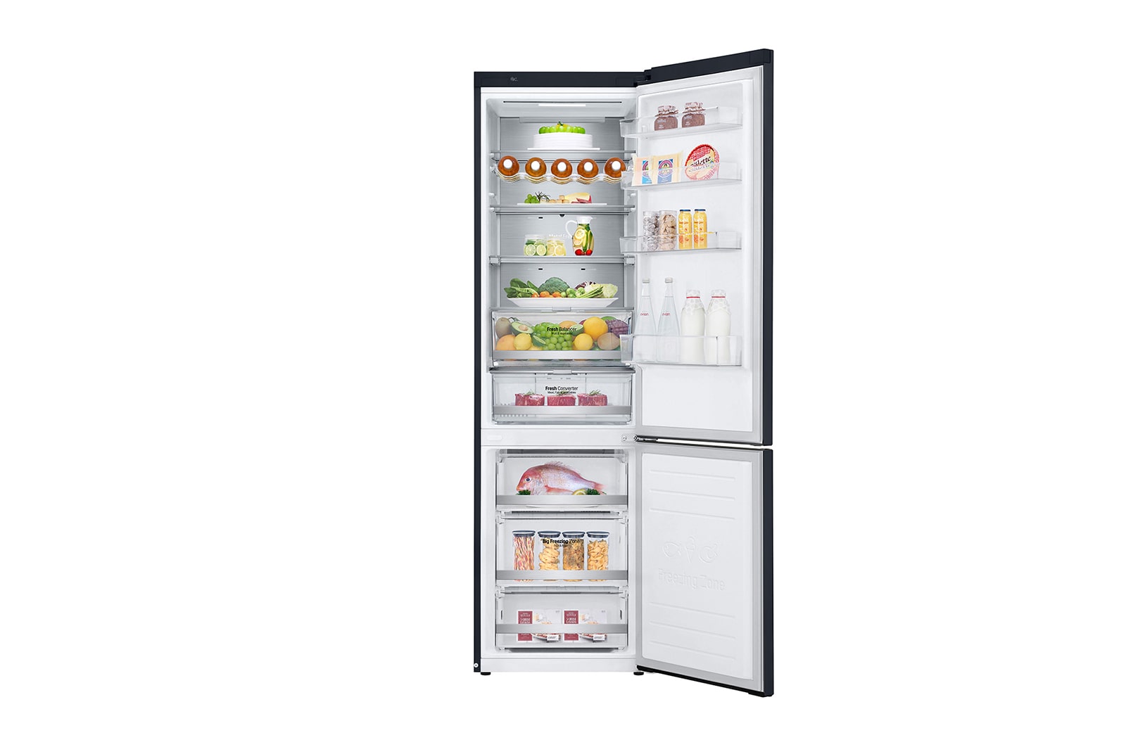 LG Frigorifero Combinato Classe energetica D Display esterno LED Metal Fresh, GBB72MCUFN