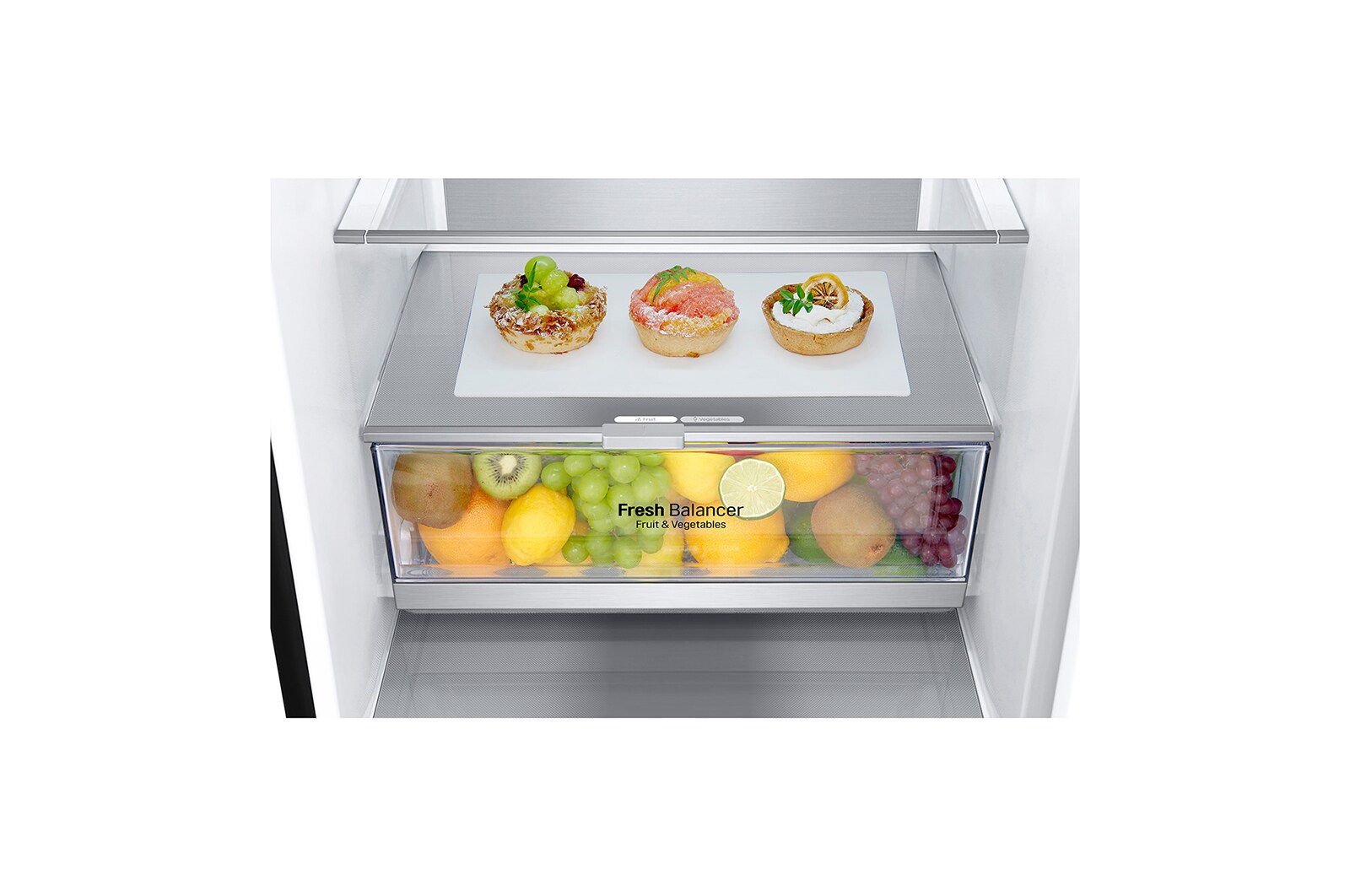 LG Frigorifero Combinato Classe energetica D Display esterno LED Metal Fresh, GBB72MCUFN