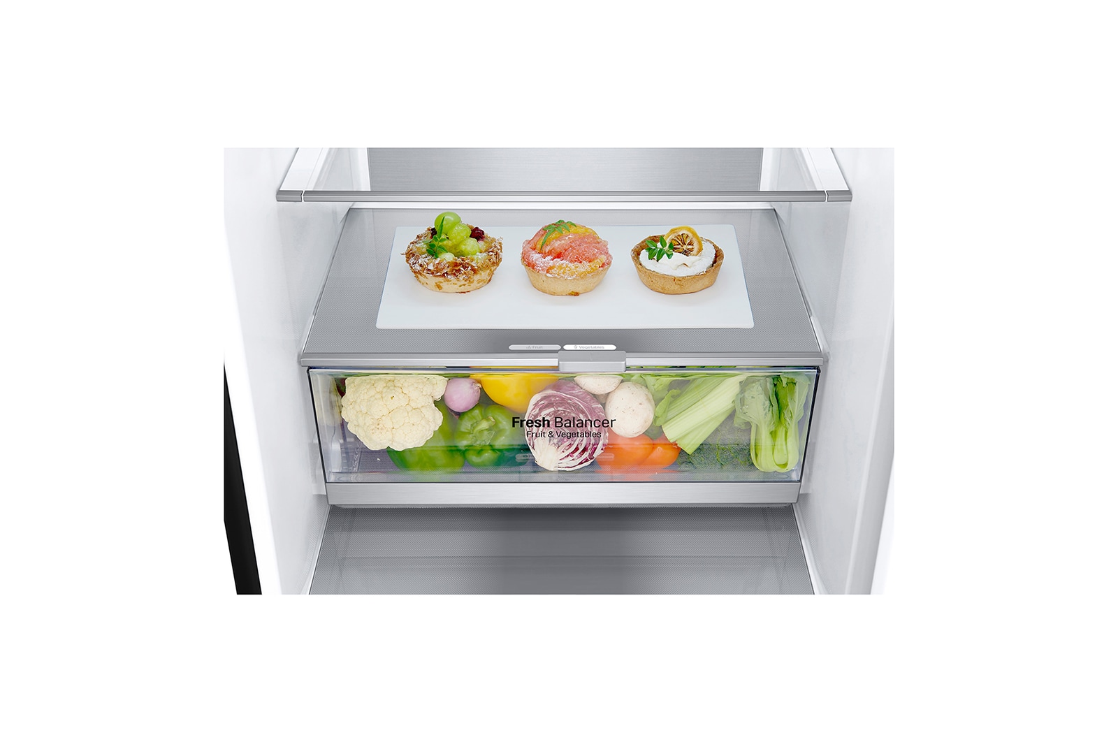 LG Frigorifero Combinato Classe energetica D Display esterno LED Metal Fresh, GBB72MCUFN