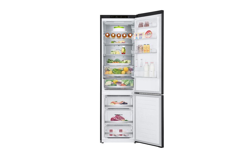 LG Frigorifero combinato | Classe D, 384L | Wine Rack, Door & Linear Cooling, Fresh Balancer & Converter, No frost | Nero, GBB72MCVGN