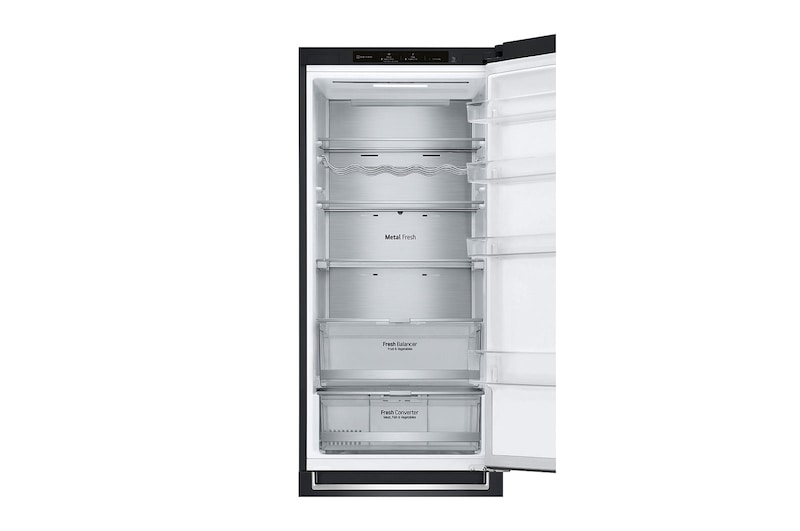 LG Frigorifero combinato | Classe D, 384L | Wine Rack, Door & Linear Cooling, Fresh Balancer & Converter, No frost | Nero, GBB72MCVGN