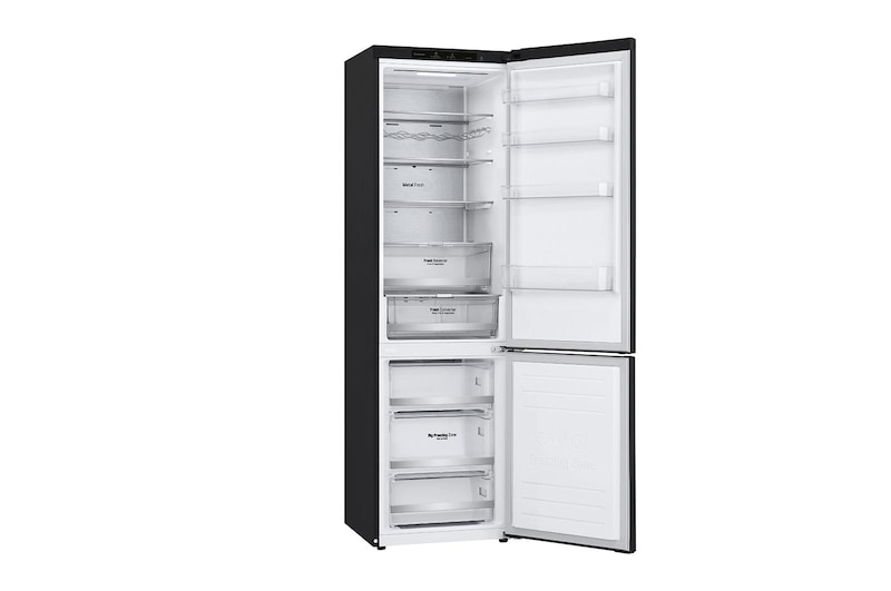 LG Frigorifero combinato | Classe D, 384L | Wine Rack, Door & Linear Cooling, Fresh Balancer & Converter, No frost | Nero, GBB72MCVGN