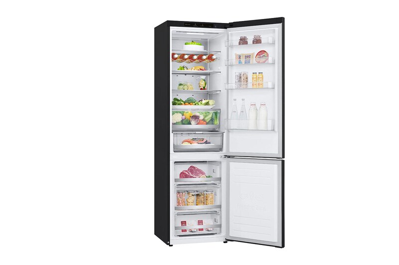 LG Frigorifero combinato | Classe D, 384L | Wine Rack, Door & Linear Cooling, Fresh Balancer & Converter, No frost | Nero, GBB72MCVGN