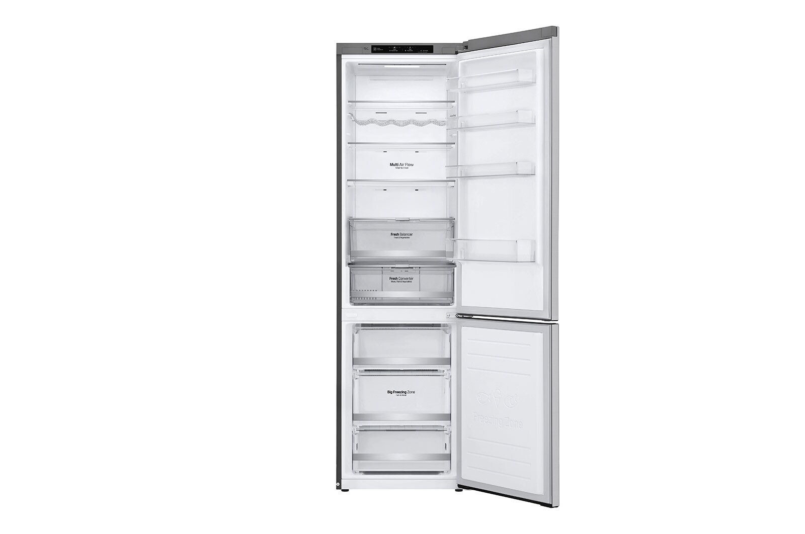 LG Frigorifero Combinato Classe energetica D Maniglie integrate Display interno LED, GBB72NSEXN