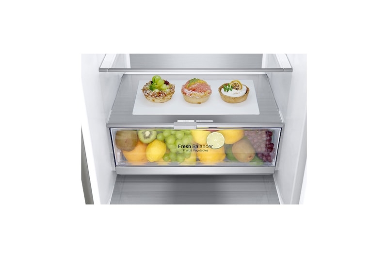 LG Frigorifero combinato | Classe C, 384L | Wi-Fi, Door & Linear Cooling, Fresh Balancer & Converter, No frost | Noble Steel, GBB72NSUCN