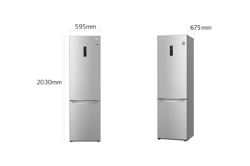 LG Frigorifero combinato | Classe C, 384L | Wi-Fi, Door & Linear Cooling, Fresh Balancer & Converter, No frost | Noble Steel, GBB72NSUCN
