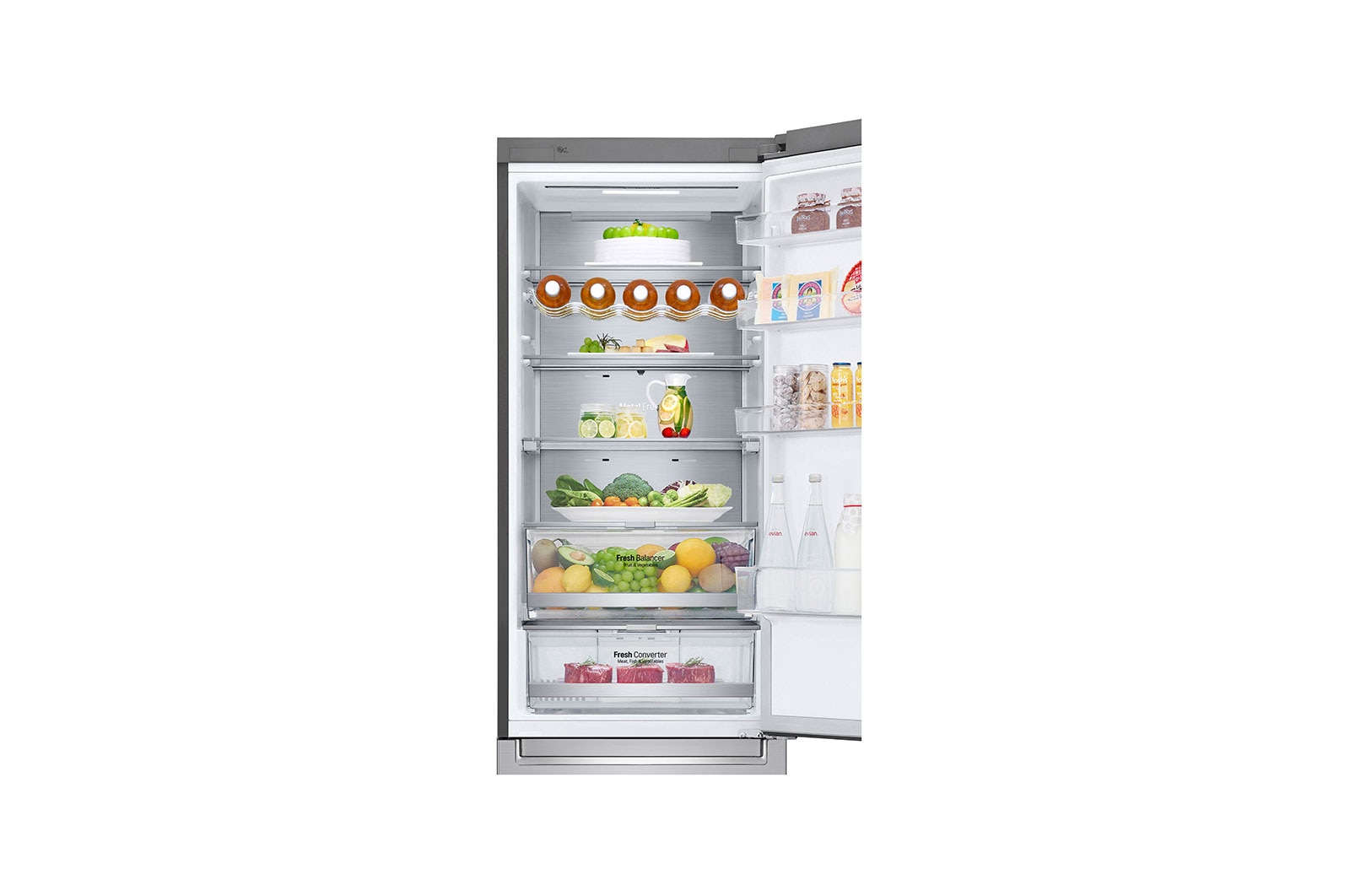 LG Frigorifero Combinato Classe energetica D Display esterno Metal Fresh, GBB72NSUFN