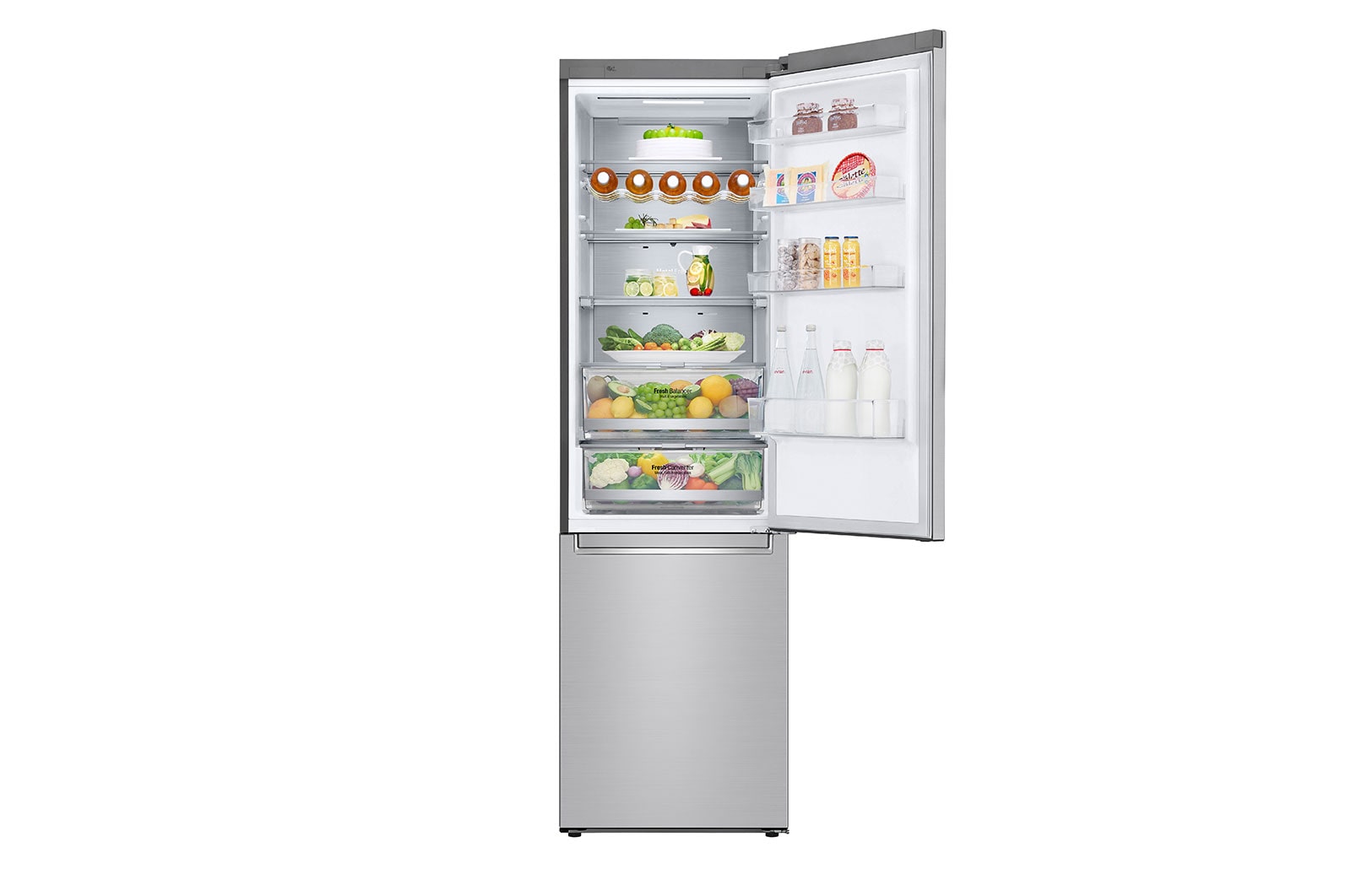 LG Frigorifero Combinato Classe energetica D Display esterno Metal Fresh, GBB72NSUFN