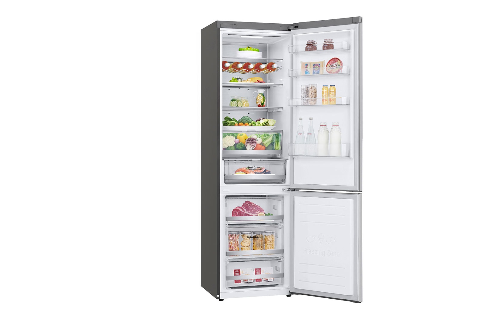 LG Frigorifero Combinato Classe energetica D Display esterno Metal Fresh, GBB72NSUFN