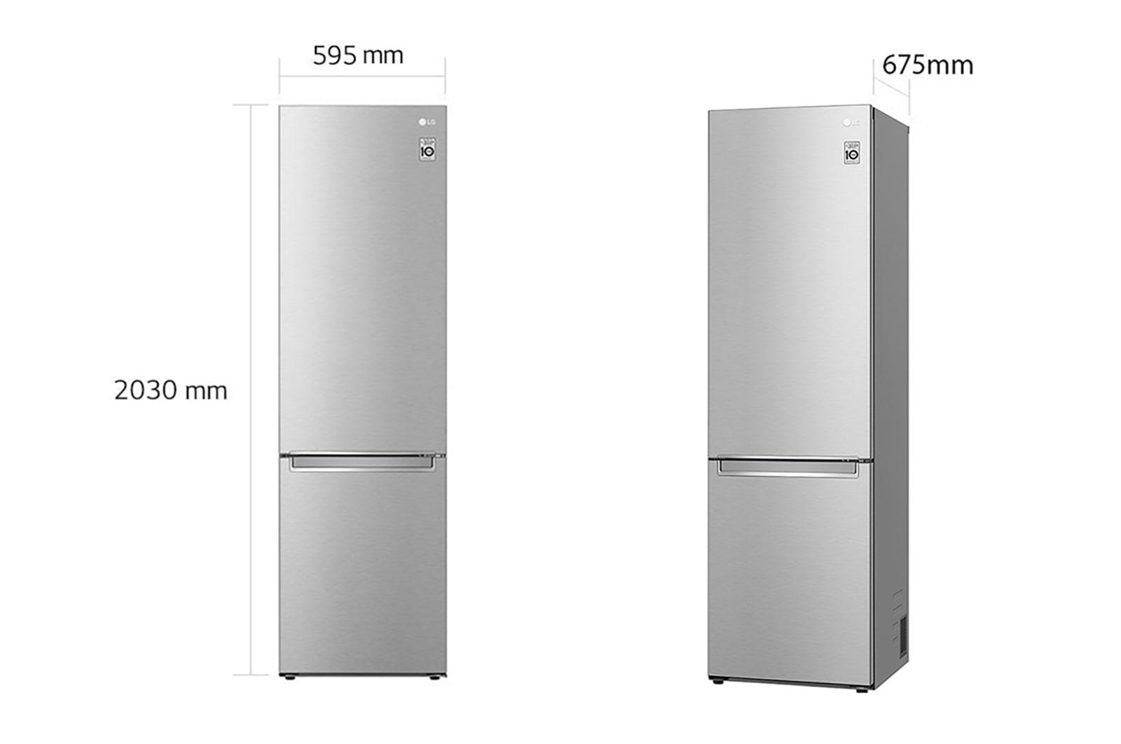 LG Frigorifero combinato | Classe C, 384L | Wine Rack, Door & Linear Cooling, Fresh Balancer & Converter, No frost | Noble Steel, GBB72NSVCN1
