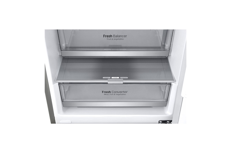 LG Frigorifero combinato | Classe C, 384L | Wine Rack, Door & Linear Cooling, Fresh Balancer & Converter, No frost | Noble Steel, GBB72NSVCN