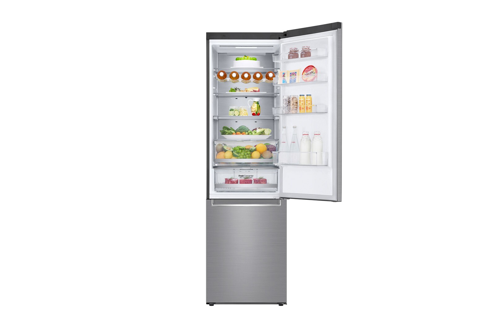 LG Frigorifero Smart Combinato Classe energetica D Maniglie integrate Display esterno LED, GBB72PZUFN