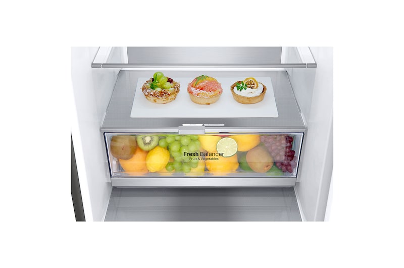 LG Frigorifero combinato | Classe C, 384L | Wine Rack, Door & Linear Cooling, Fresh Balancer & Converter, No frost | Inox, GBB72PZVCN