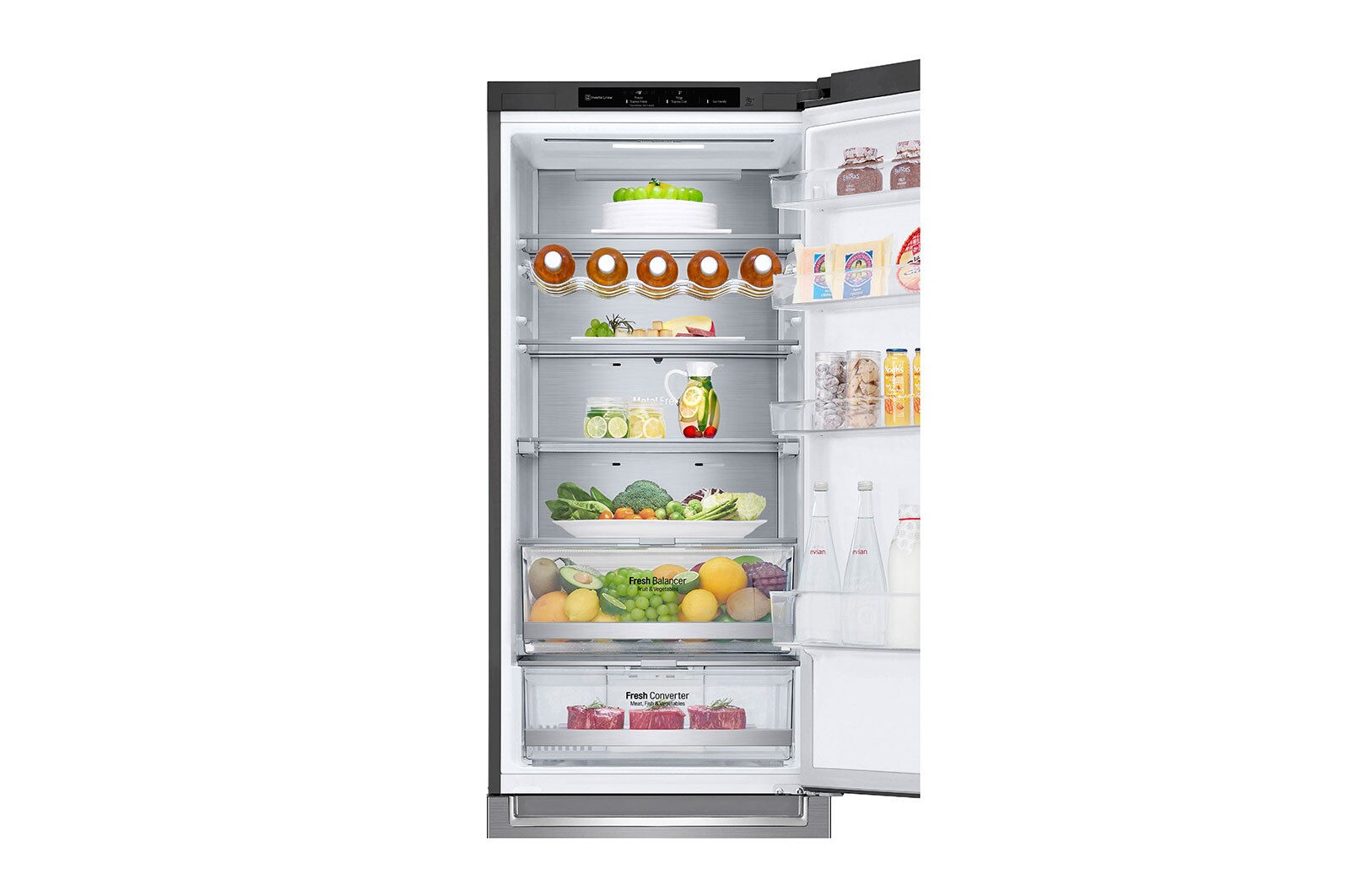 LG Frigorifero combinato | Classe C, 384L | Wine Rack, Door & Linear Cooling, Fresh Balancer & Converter, No frost | Inox, GBB72PZVCN