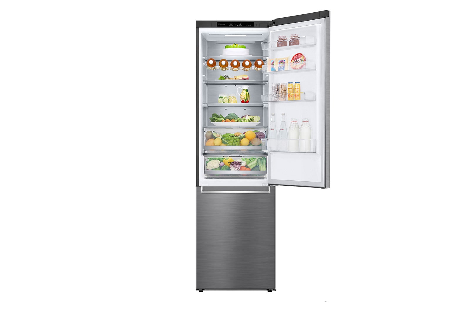 LG Frigorifero combinato | Classe C, 384L | Wine Rack, Door & Linear Cooling, Fresh Balancer & Converter, No frost | Inox, GBB72PZVCN
