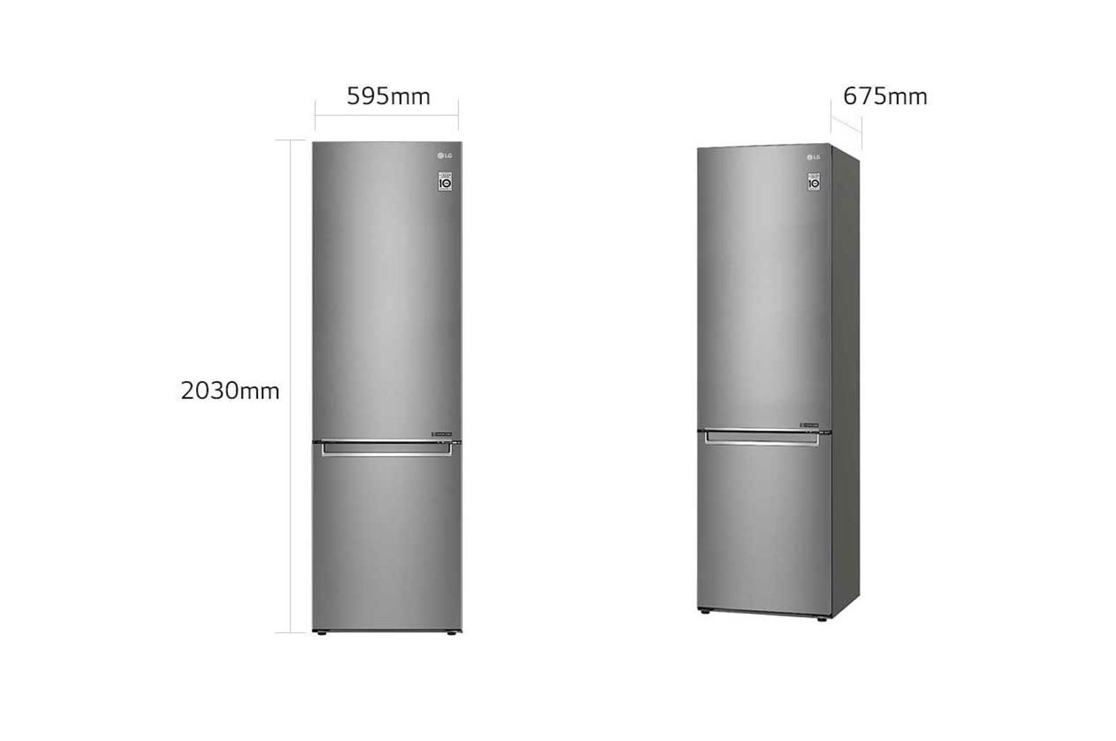 LG Frigorifero Combinato Maniglie integrate Display interno LED, GBB72SAECN