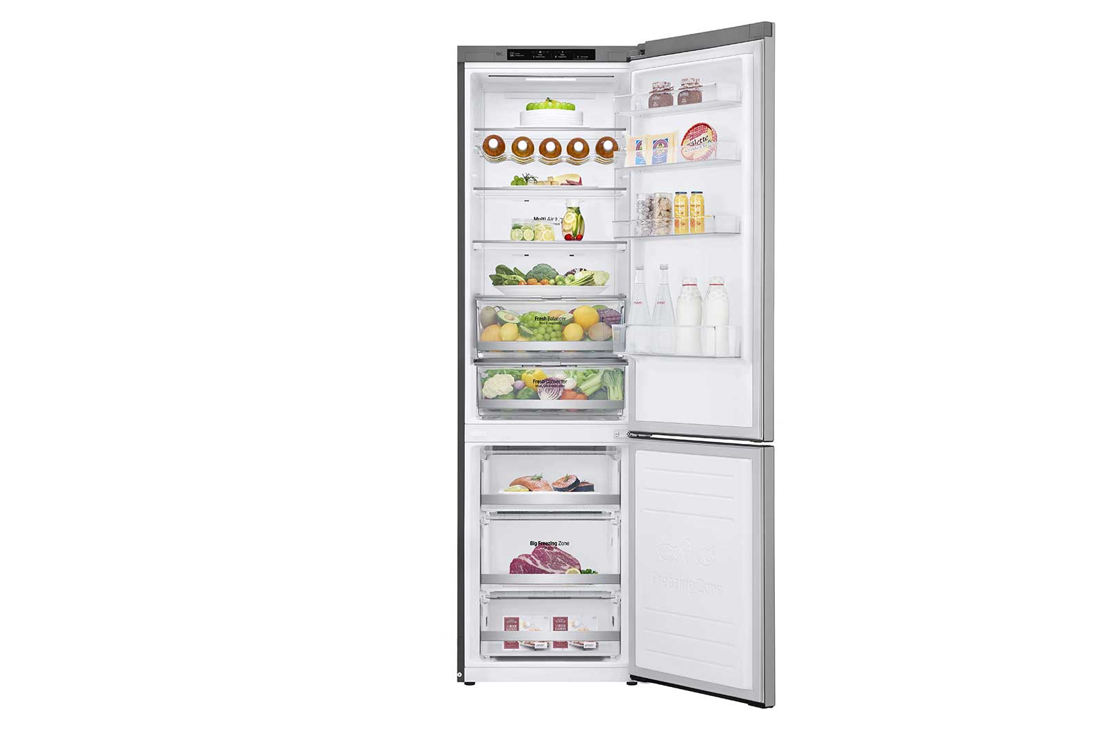 LG Frigorifero Combinato Maniglie integrate Display interno LED, GBB72SAECN