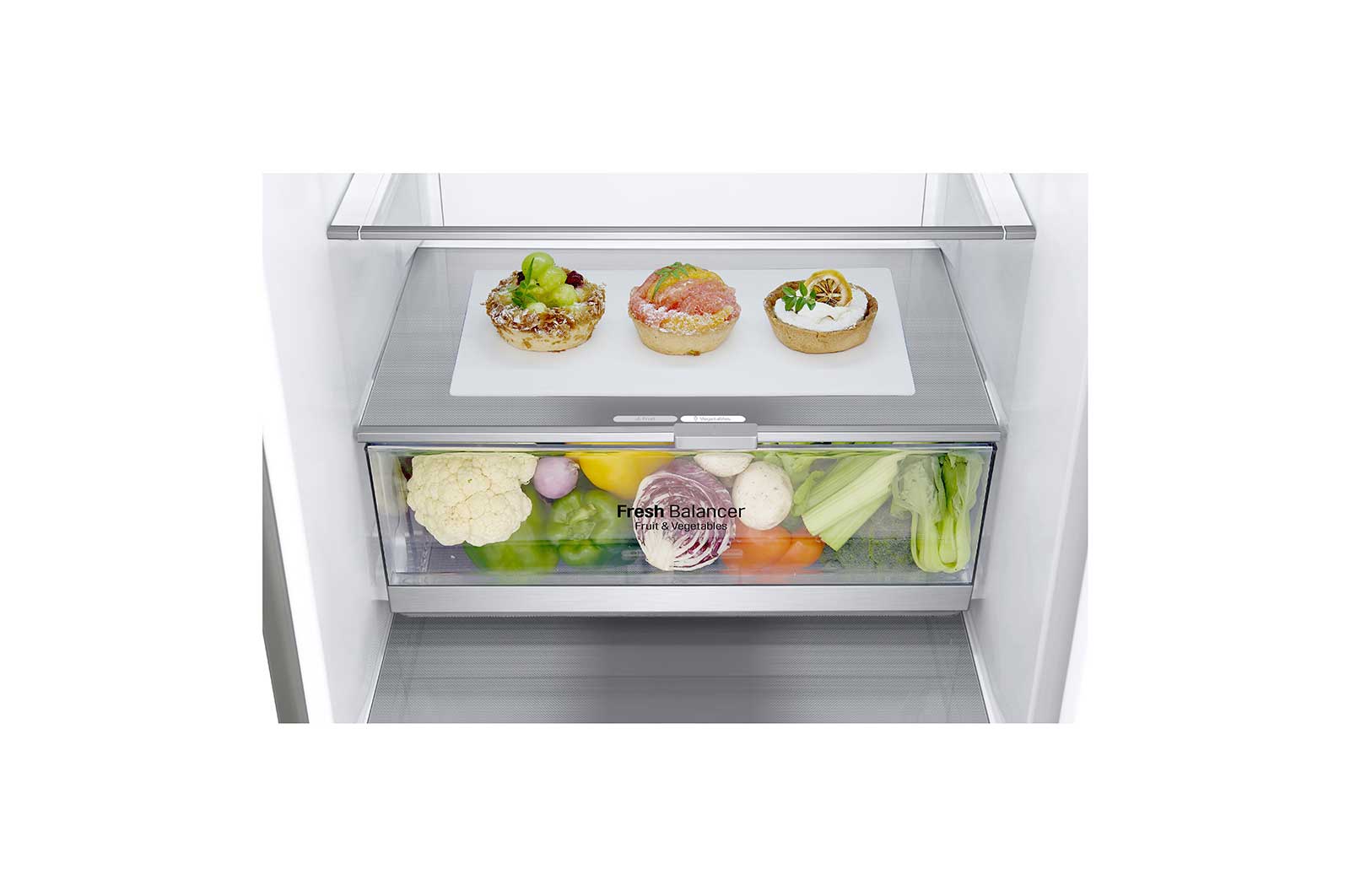 LG Frigorifero Combinato Maniglie integrate Display interno LED, GBB72SAECN