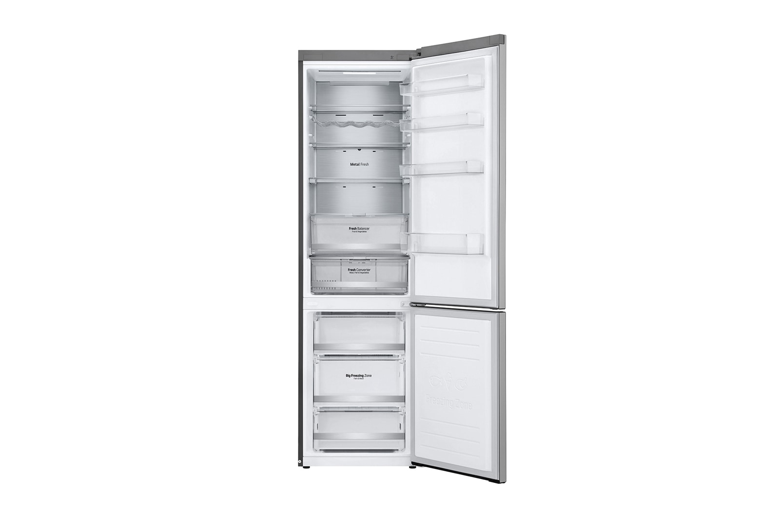 LG Frigorifero combinato | Classe C, 384L | Wi-Fi, Door&Linear Cooling, Fresh Balancer&Converter, No frost | Inox Saffiano, GBB72SAUCN1
