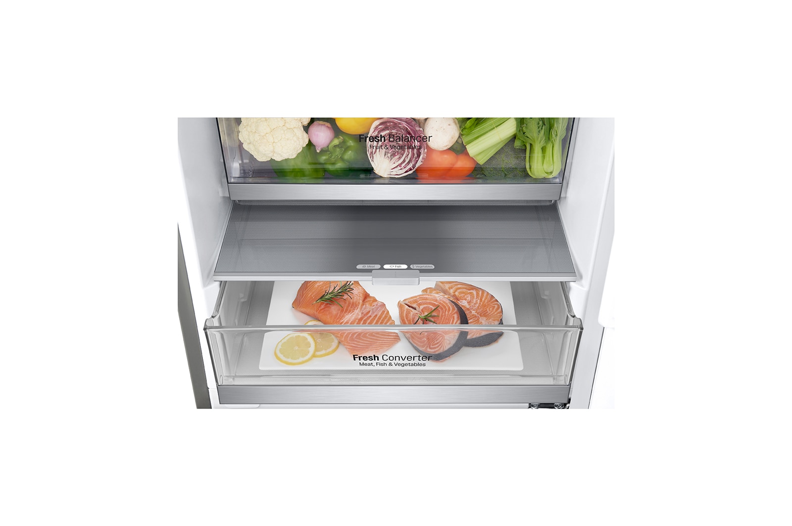 LG Frigorifero combinato | Classe C, 384L | Wi-Fi, Door&Linear Cooling, Fresh Balancer&Converter, No frost | Inox Saffiano, GBB72SAUCN1