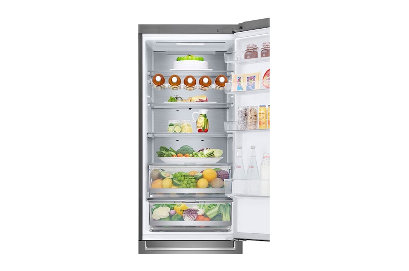 LG Frigorifero combinato | Classe C, 384L | Wi-Fi, Door&Linear Cooling, Fresh Balancer&Converter, No frost | Inox Saffiano, GBB72SAUCN