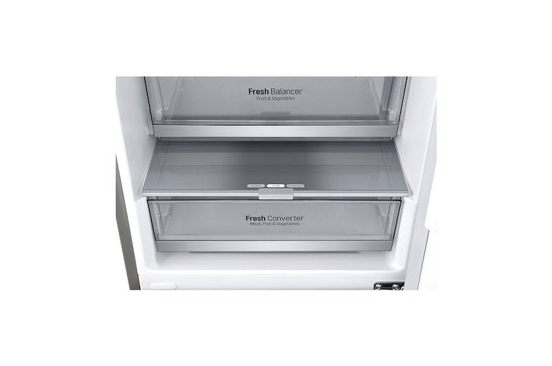 LG Frigorifero combinato | Classe C, 384L | Wi-Fi, Door&Linear Cooling, Fresh Balancer&Converter, No frost | Inox Saffiano, GBB72SAUCN