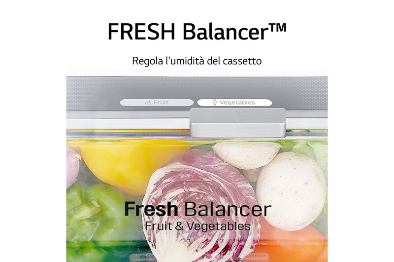 LG Frigorifero combinato | Classe C, 384L | Wine Rack, Door&Linear Cooling, Fresh Balancer & Converter, No frost | Inox Saffiano, GBB72SAVCN1