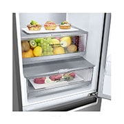 LG Frigorifero combinato | Classe C, 384L | Wine Rack, Door&Linear Cooling, Fresh Balancer & Converter, No frost | Inox Saffiano, GBB72SAVCN