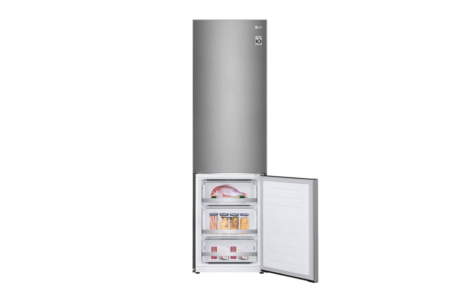 LG Frigorifero Combinato Classe energetica D Maniglie integrate Display interno LED, GBB72SAVXN