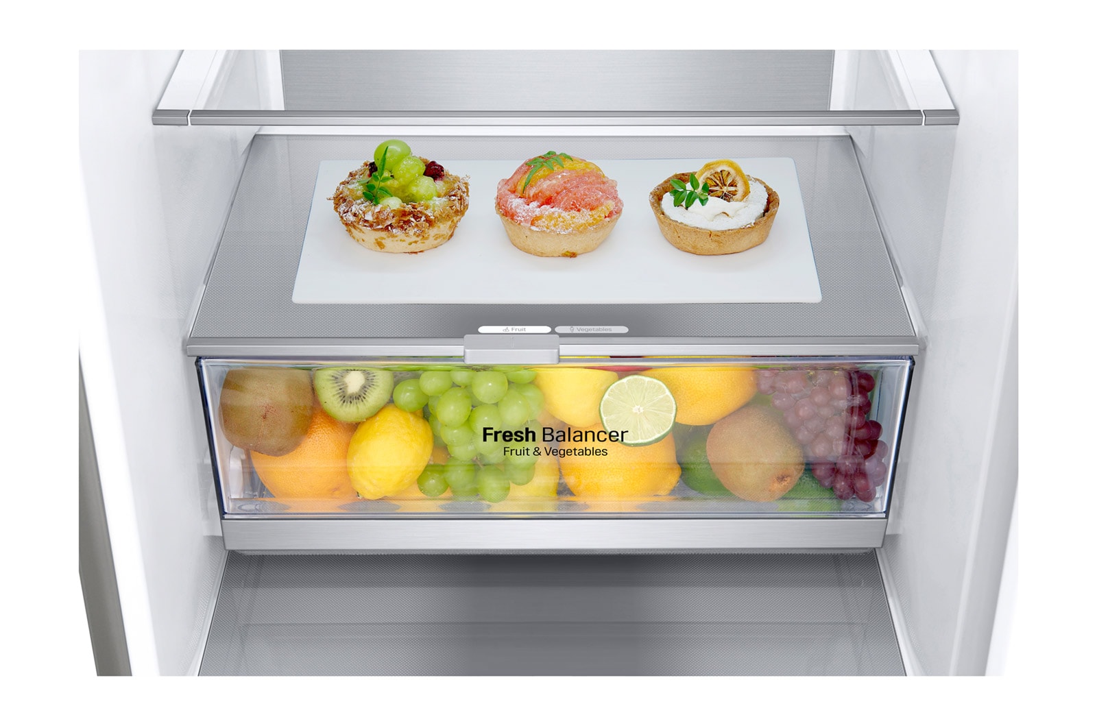 LG Frigorifero Combinato Classe energetica D Maniglie integrate Display interno LED, GBB72SAVXN