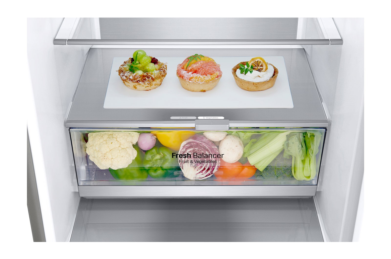 LG Frigorifero Combinato Classe energetica D Maniglie integrate Display interno LED, GBB72SAVXN