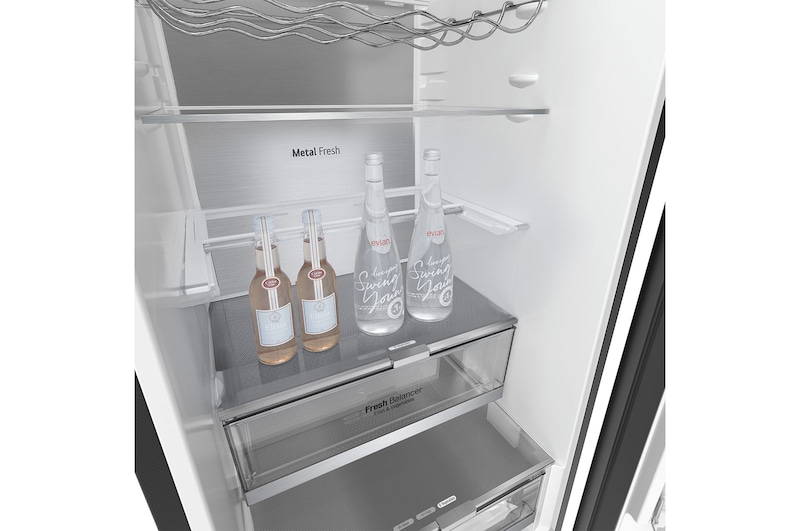 LG Frigorifero combinato | Classe D, 387L | Porte in vetro, Wi-Fi, Door&Linear Cooling, Fresh Balancer&Converter | Bianco satin, GBB72TW9DQ