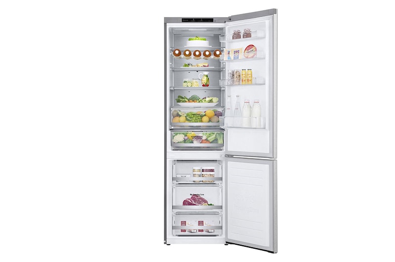 LG Frigorifero combinato | Classe A-20%, 381L | Fresh Converter, Door & Linear Cooling, Smart diagnosis, No Frost | Argento, GBB92MBB3P