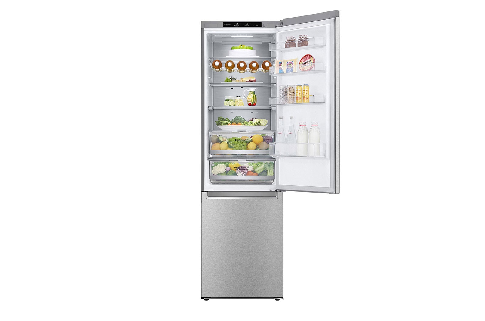 LG Frigorifero combinato | Classe A-20%, 381L | Fresh Converter, Door & Linear Cooling, Smart diagnosis, No Frost | Argento, GBB92MBB3P