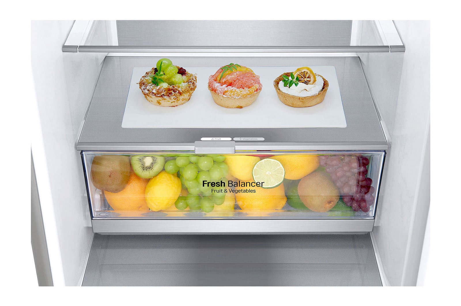 LG Frigorifero combinato | Classe A-20%, 381L | Fresh Converter, Door & Linear Cooling, Smart diagnosis, No Frost | Argento, GBB92MBB3P