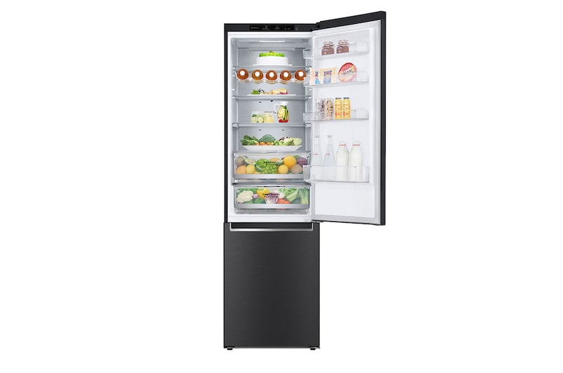 LG Frigorifero combinato | Classe A -12%, 384L | Wine Rack, Fresh Balancer & Converter, Centum System garantito 20 anni | Nero, GBB92MCB2P