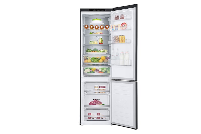 LG Frigorifero combinato | Classe A -12%, 384L | Wine Rack, Fresh Balancer & Converter, Centum System garantito 20 anni | Nero, GBB92MCB2P