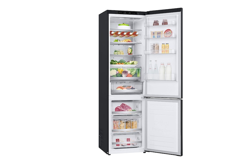 LG Frigorifero combinato | Classe A -12%, 384L | Wine Rack, Fresh Balancer & Converter, Centum System garantito 20 anni | Nero, GBB92MCB2P