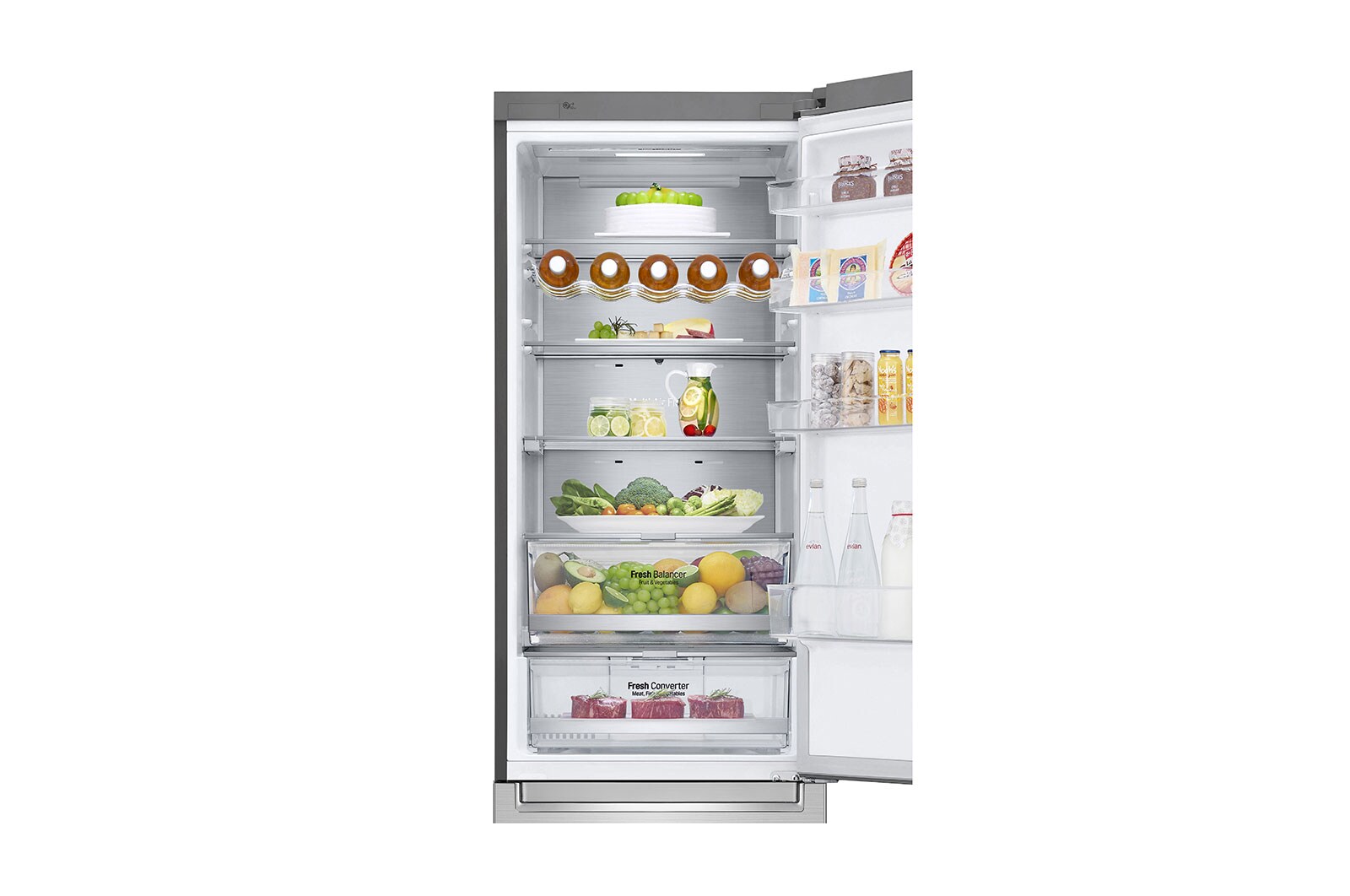 LG Frigorifero Smart Combinato Centum System™ Classe energetica D Maniglie integrate Display esterno LED, GBB92STAXP