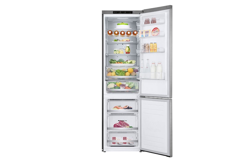 LG Frigorifero combinato | Classe A, 384L | Wine Rack, Fresh Balancer & Converter, Centum System garantito 20 anni | Inox, GBB92STBAP