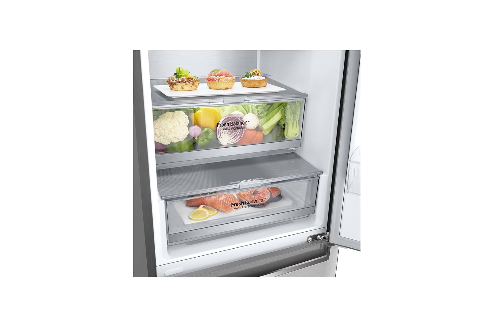 LG Frigorifero Combinato Centum System™ Classe energetica B Maniglie integrate Display interno LED, GBB92STBKP