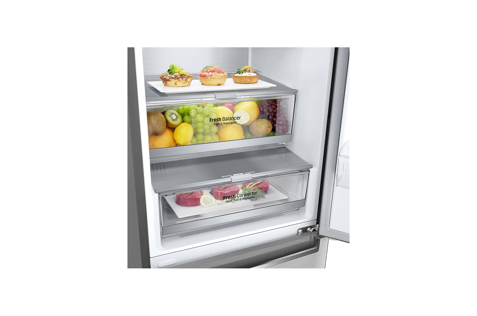 LG Frigorifero Combinato Centum System™ Classe energetica B Maniglie integrate Display interno LED, GBB92STBKP