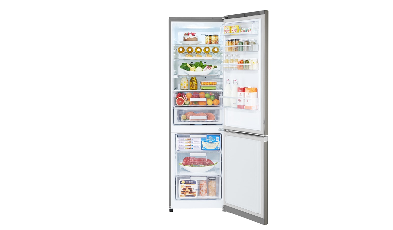LG Frigorifero Combinato  Maniglie integrate Display esterno LED, GBB930DNQZN