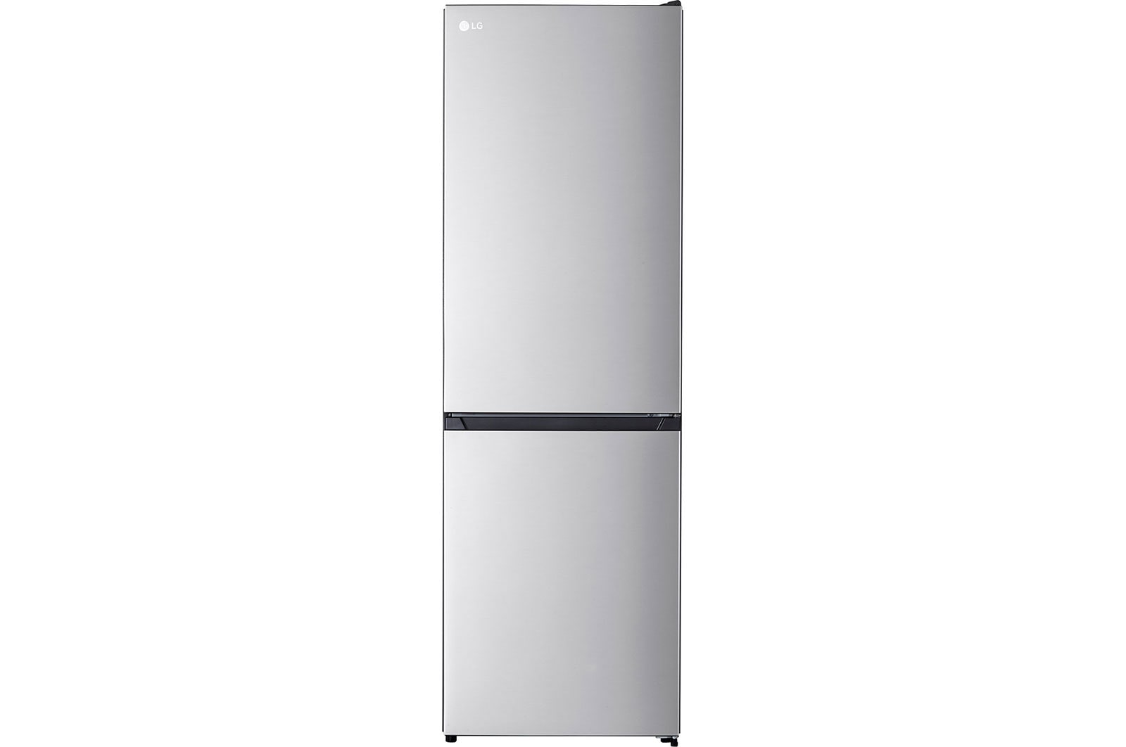 Vista frontale di Frigorifero combinato a filo cucina | Classe D, 304L | 59cm di profondità, Porte piatte, Porte reversibili | Argento GBM21HSADH