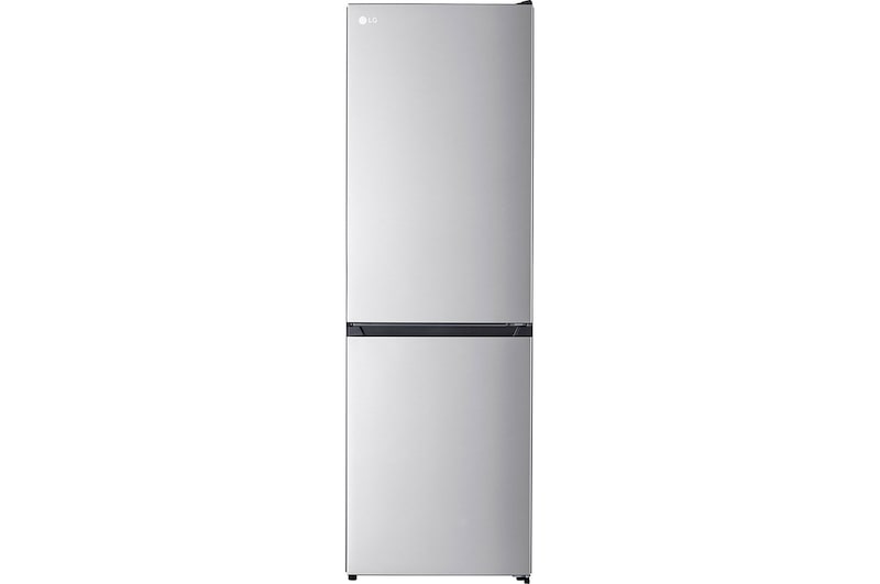 Vista frontale di Frigorifero combinato a filo cucina | Classe D, 304L | 59cm di profondità, Porte piatte, Porte reversibili | Argento GBM21HSADH
