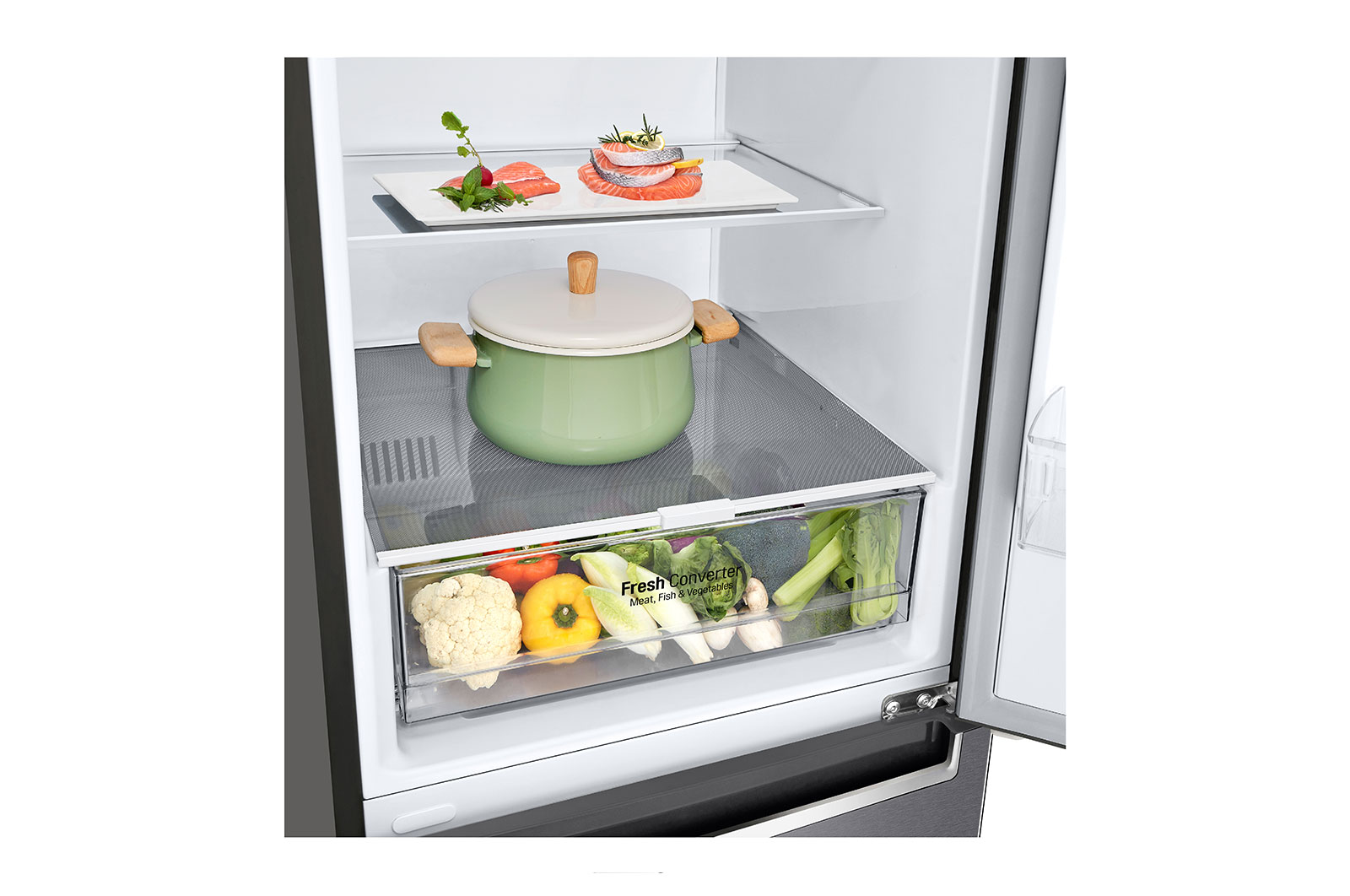 LG Frigorifero Combinato Classe energetica D Maniglie integrate Display interno LED, GBP61DSPFN