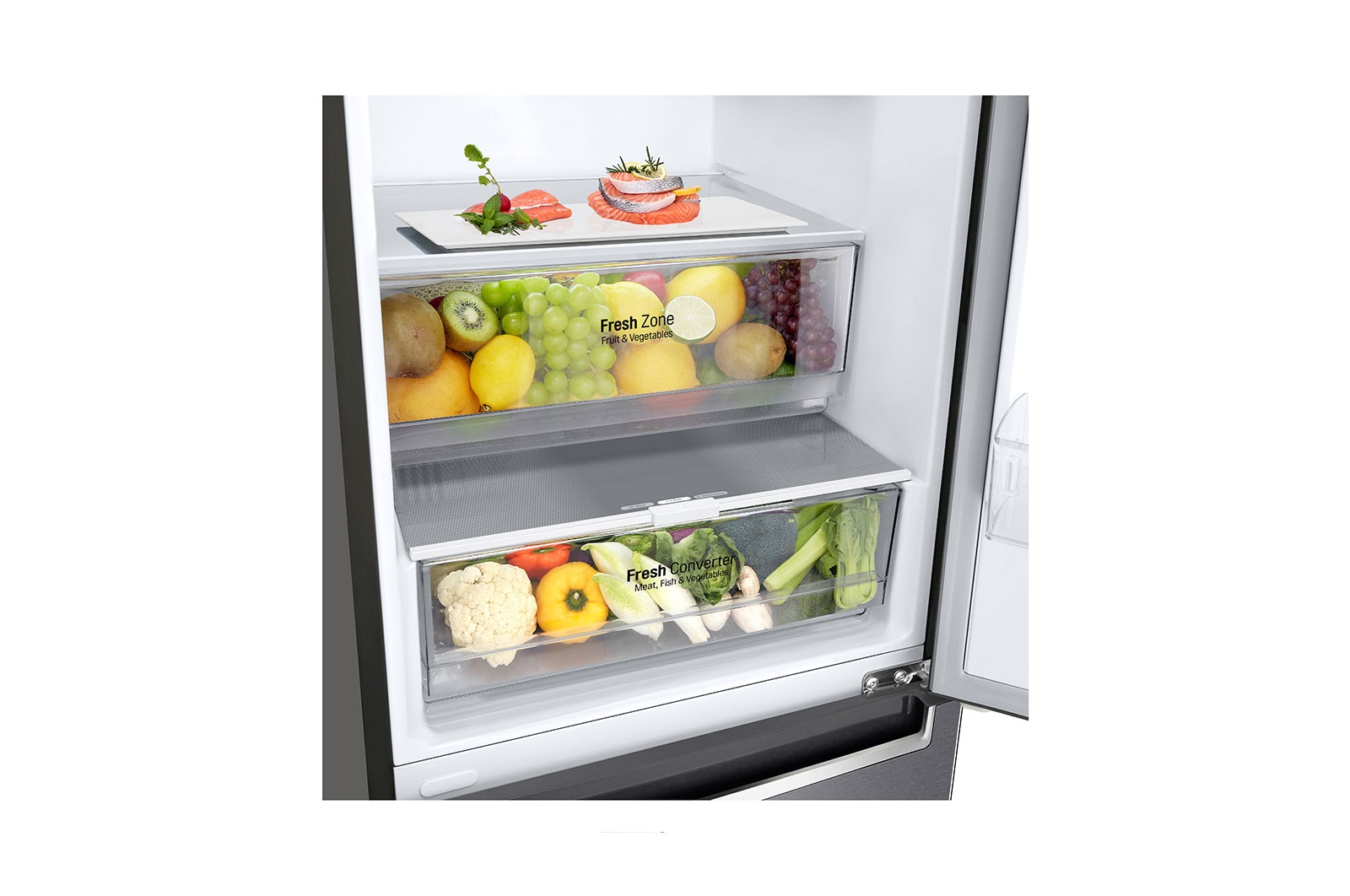 LG Frigorifero combinato | Classe C, 384L | Door & Linear Cooling, Fresh Balancer, Fresh Converter, No frost | Grafite, GBP62DSNCN