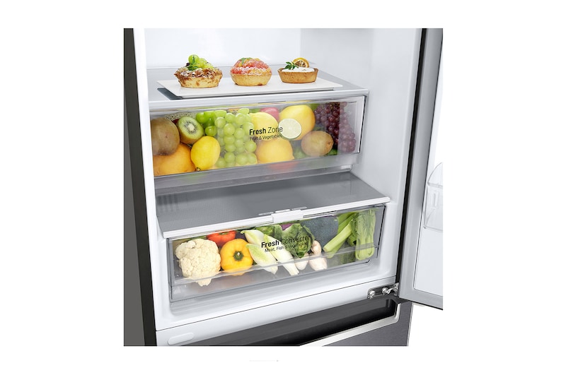 LG Frigorifero Combinato Classe energetica D Maniglie integrate Display interno LED, GBP62DSNFN