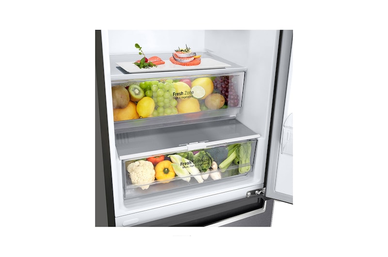 LG Frigorifero combinato | Classe D, 384L | Door & Linear Cooling, Fresh Converter, No frost | Grafite, GBP62DSNGN